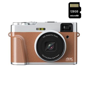 Câmara DSLR DUDAO DC202L retro | 4K | 48MP | autofocus 16x zoom | 2,8" | 128GB | Castanho - 1