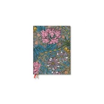 Morris Pink Honeysuckle William Morris Ultra 12Month Vertical Hardback Dayplanner 2025 Elastic Band Closure - 1