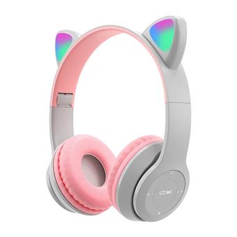 Auscultadores Bluetooth com Microfone ARZOPA® | Orelhas de Gato | Cinza - 1