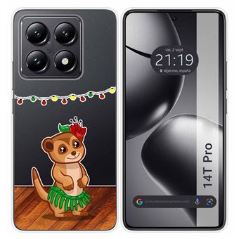 Capa de Silicone TUMUNDOSMARTPHONE Transparente para Xiaomi 14T Pro 5G desenhos de design Meerkat - 1