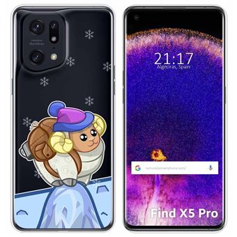 Capa Tumundosmartphone de silicone transparente para Oppo Find X5 Pro 5G com design de cabra de desenho animado - 1