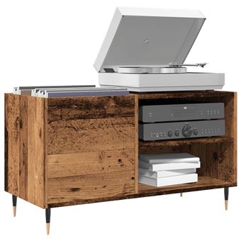 Armário para Discos vidaXL | 84,5x38x48 cm | derivados madeira madeira velha - 1