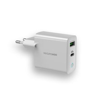 Carregador de Dispositivos Móveis RealPower PC-20 | Branco - 1