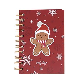 Caderno A6 Espiral Liso Lovely Story Natal Liso | Bolacha A62440Rj - 1