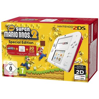 Nintendo 2DS + New Super Mario Bros 2 Special Edition consola de jogos portáteis Vermelho, Branco 8,97 cm (3.53") Ecrã táctil Wi-Fi - 1