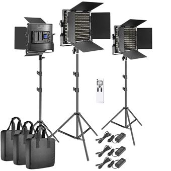 3 x Iluminadores LED Neewer | CRI 97+ | 3200 a 5600K | 660LEDs - 1