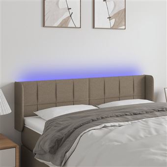 Cabeceira de Cama com Luzes LED vidaXL | 147x16x78/88cm - cinza-acastanhado - 1