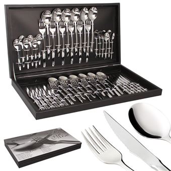 Faqueiro Utilinox 48 Peças | NOVA YORK CHURRASCO | 12 Facas Bifes + 12 Garfos Mesa + 12 Colheres Mesa + 12 Colheres Chá - 1