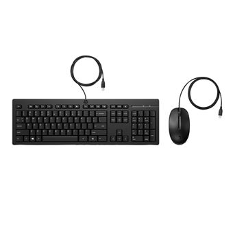 Teclado com Fios + Rato HP Rato e Teclado com fios 225 | Preto - 1