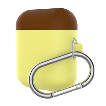 Capa silicone bicolor WISETONY para Apple AirPods 1 / 2 Amarelo e Castanho - 1