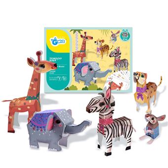 Kit Origami em papel 3D | Figuras de animais da selva - 1