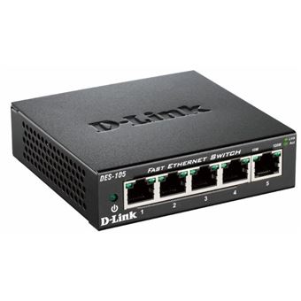 Switch de Rede D-Link DES-105 | Preto - 1
