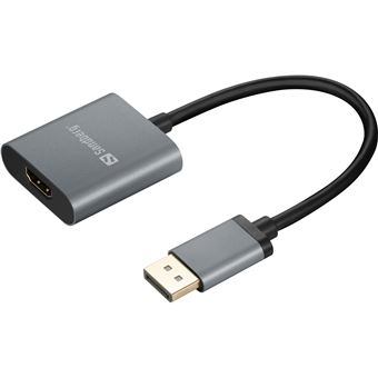 Adaptador de Cabo de Vídeo Sandberg Adapter DP1.4>HDMI2.0 4K60 | Cinzento - 1