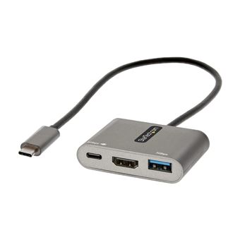 Base & Duplicador de Portas StarTech.com Adaptador multiportas USB C da StarTech.com, Vídeo de 4K USB-C para HDMI, Passagem de FE de 100 W, Concentrador USB 3.0 de 5 Gbps (1xType-C/1xA), Mini Dock USB-C, Dock de viagem USB-C, Estação de encaixe portátil p - 1