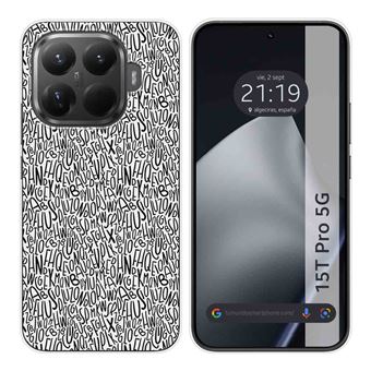 Capa Tumundosmartphone de silicone para Xiaomi 15T Pro 5G | design de letras e desenhos - 1