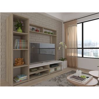 Móvel TV e Estante Ideia Home Design Square | Carvalho/Branco - 1