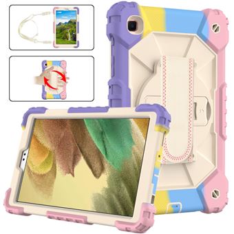 Capa TPU e Silicone Magunivers para Samsung Galaxy Tab A7 Lite 8.7'' T225/T220 (2021) com Suporte de Pulso | Cor de Contraste do Design - Rosa Colorido - 1