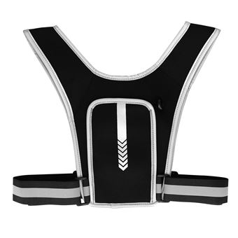 Colete Reflector Avizar Com Suporte Para Telefone | Bolsa Frontal E Traseira - Preto E Cinzento - 1