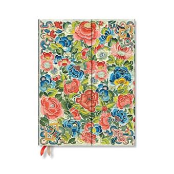 Pear Garden Peking Opera Embroidery Ultra 12Month Vertical Hardback Dayplanner 2025 Wrap Closure - 1