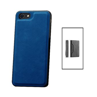 Kit Gift4Me Capa Traseira Magnética Couro + Carteira Magnetica para Apple iPhone 7 - Azul - 1