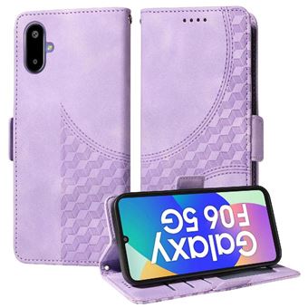 Capa FLOODKING para Samsung Galaxy F06 5G | Design Acolchoado | Couro PU Premium | Roxo - 1