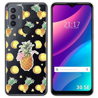 Capa Tumundosmartphone de silicone transparente para TCL 30 SE / 30E / 306 desenhos de abacaxi  design - 1