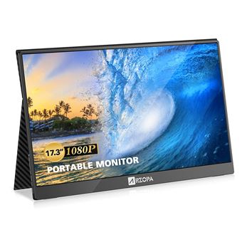 Monitor Portátil ARZOPA 17.3' FHD Ultra Slim com Smart Cover para Xbox/PS4/Switch/PC Phone - Preto - 1