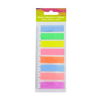 Notas Adesivas | 44x12mm | 8 cores + régua - 1