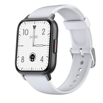 Smartwatch DAM QS16 | Termômetro Corporal | Monitor de Pressão e O2 | Multidesportos | Notificações de apps | 4,8x1x3,8 cm - Branco - 1