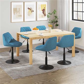 Cadeiras de jantar giratórias vidaXL | 6 Peças | veludo azul - 1
