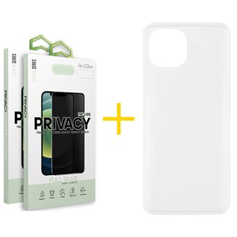 Pack 2 x Película de Vidro Temperado Anti-Spy + Capa Gandy Apple iPhone 16 Pro Max Silicone Liso | Transparente Clear - 1