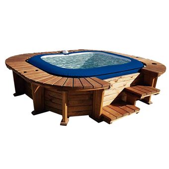 Spa de Madeira K2O Malibu | 4-6 Pessoas | Quadrado | 250x275x71 cm - Castanho - 1