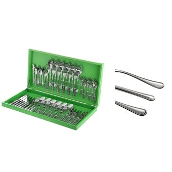Faqueiro Utilinox 48 Peças | PAR COM ESTOJO | 12 Facas Bifes + 12 Garfos Mesa + 12 Colheres Mesa + 12 Colheres Chá - 1