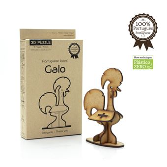 Puzzle 3D em Madeira Portuguese Icons - Galo - 1