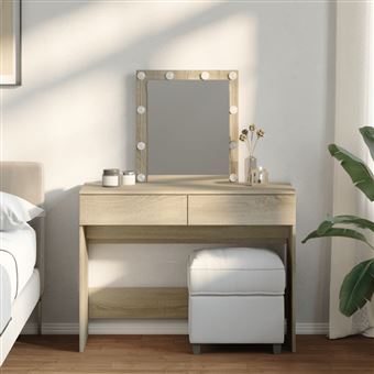 Toucador com LEDs vidaXL | 100x40x130 cm | carvalho sonoma - 1