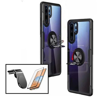 Kit Phonecare | Capa 3x1 Clear Armor + Película Vidro Temperado 5D Full Cover + Suporte Magnético L Safe Driving para Carro para Xiaomi Redmi Note 9 Pro Max - Transparente/Preto - 1