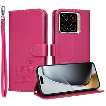 Capa FOXDOCK para ZTE Blade A56 | Flip | Bloqueio RFID | Fecho Magnético | Pele Sintética | Alça de Pulso Amovível | Vermelho - 1