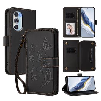 Capa tipo Carteira FOXDOCK para Motorola Edge 30 Pro | Porta-cartões | Alça de Mão | Preto - 1