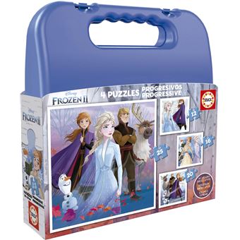 Maleta Puzzle Educa Progressivo Frozen 18114 | 12-16-20-25 Peças - 1