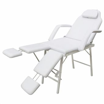Cama Facial vidaXL com Apoio de Pernas Ajustável Branca - 1