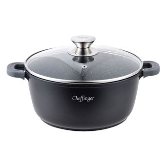Caçarola para Indução Cheffinger com Tampa | Revestimento Antiaderente | Efeito Mármore | 28cm - 1