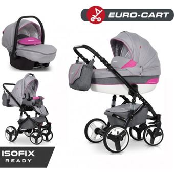 Carrinho Multifuncional Euro-Cart Durango Sport + Grupo 0+ Isofix Ready | Rosa - 1