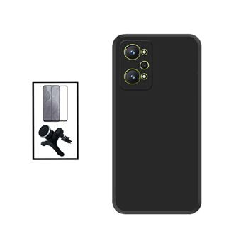 Kit Phonecare Película de Vidro Temperado 5D Full Cover + Capa Silicone Líquido + Suporte Magnético de Carro Reforçado para Realme GT Neo 3T - Preto - 1