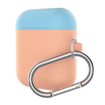Capa silicone bicolor WISETONY para Apple AirPods 1 / 2 Laranja e Azul - 1