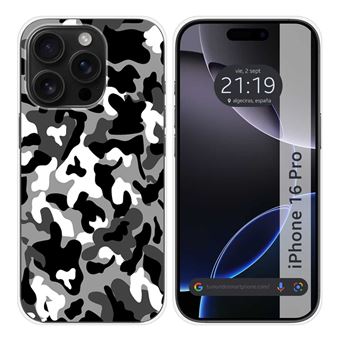 Capa de silicone TUMUNDOSMARTPHONE para Iphone 16 Pro (6.3) | Design de camuflagem de neve - 1