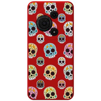 Capa Tumundosmartphone de silicone líquido vermelha para TCL 605 | desenhos de design Catrina - 1