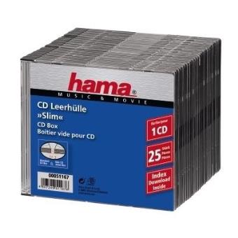 Hama CD Slim Box, black, pack of 25 pcs - 1