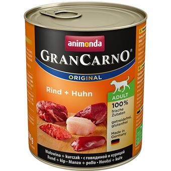 Comida húmida para cão animonda GranCarno Original Vaca, Frango Adulto 800 g - 1