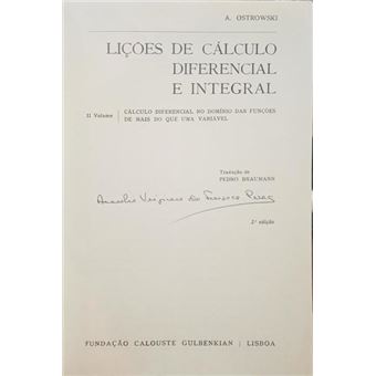 Lições de cálculo diferencial e integral. [3 vols. vols. i e iii - 1.ª ed. vol. ii - 2.ª ed. ] - 1