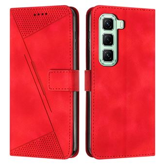 Capa FOXDOCK para Infinix Hot 60 Pro Plus | Pele | Flip | 3 Compartimentos para Cartões | Vermelho - 1